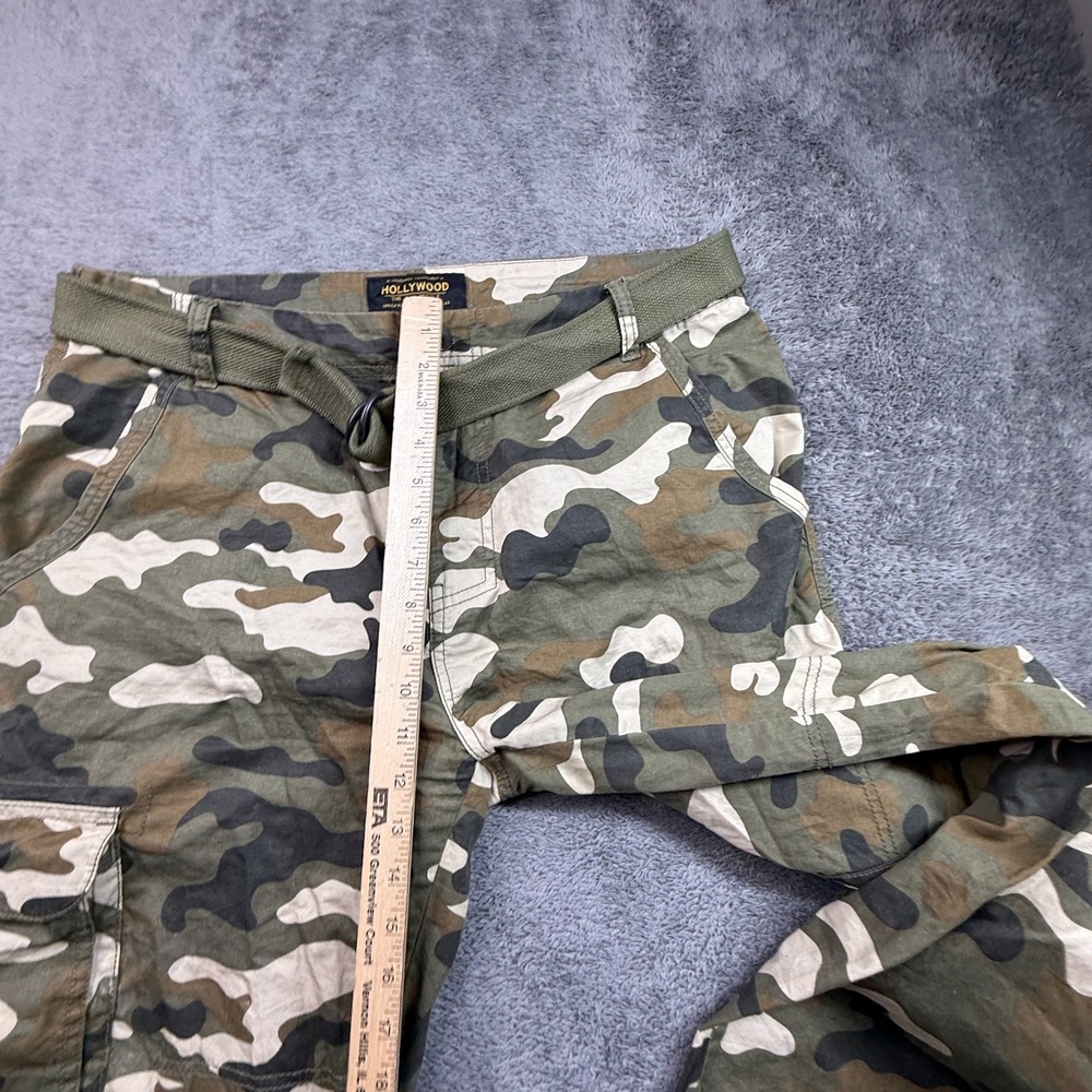 Hollywood Jean People Camo Cargo Jeans Belted Mens 36x31 Straight Loose Fit - Picture 9 of 10